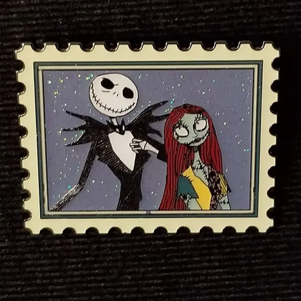 Disney CHASER Pin NBC Stamp Nightmare Before Christmas Jack Sally Glitter Chase